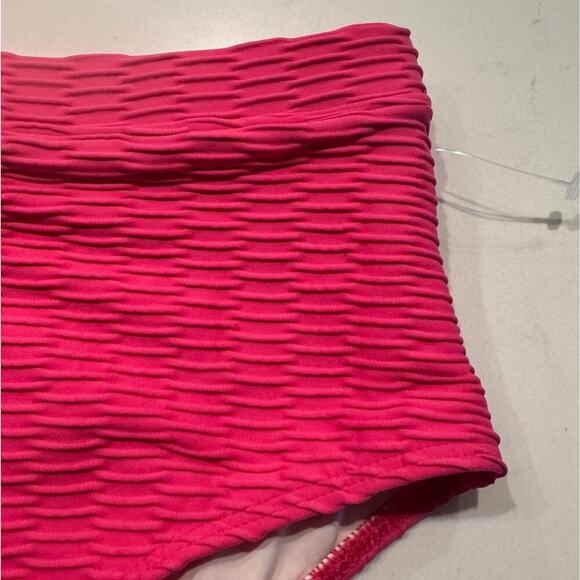 Solid & Striped Bikini Bottom Size Small Pink The LILO Textured High Waist Retro - Picture 7 of 7